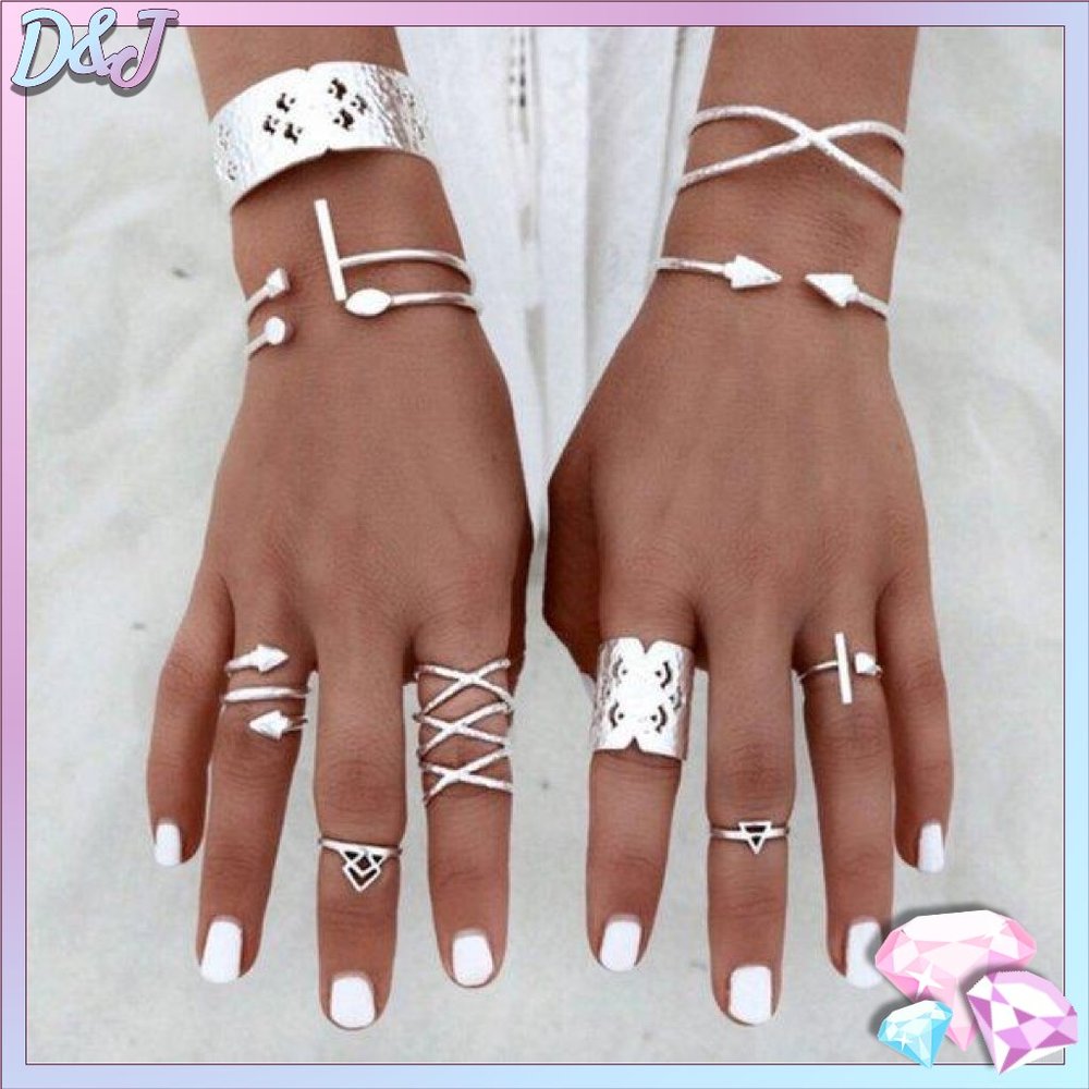 💎✨ Silver Stacking Ring Set